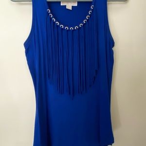 MICHAEL Michael Kors Grommet Fringe Sleeveless Top